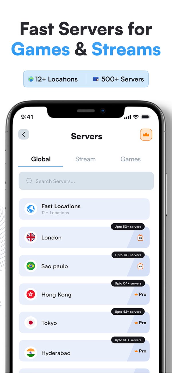 VPN Express app screenshot showing VPN features